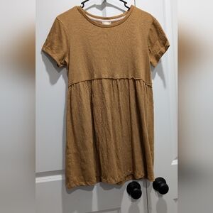 True Self Casual Brown Short Sleeve Textured Top